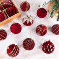 Flocked Christmas Ball Ornament Set – 12-Piece Holiday Tree Baubles | Festive Gift for Her & Home