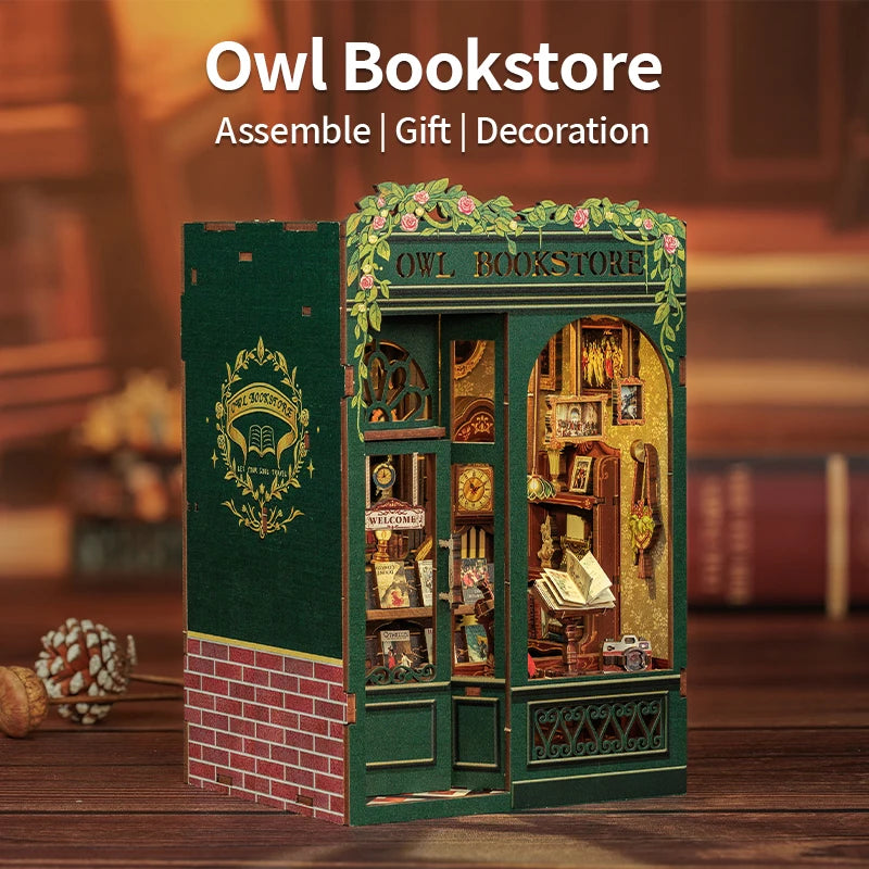 DIY Book Nook Kit – Glowing Miniature Library Diorama | Holiday Gift for Book Lovers & Teens
