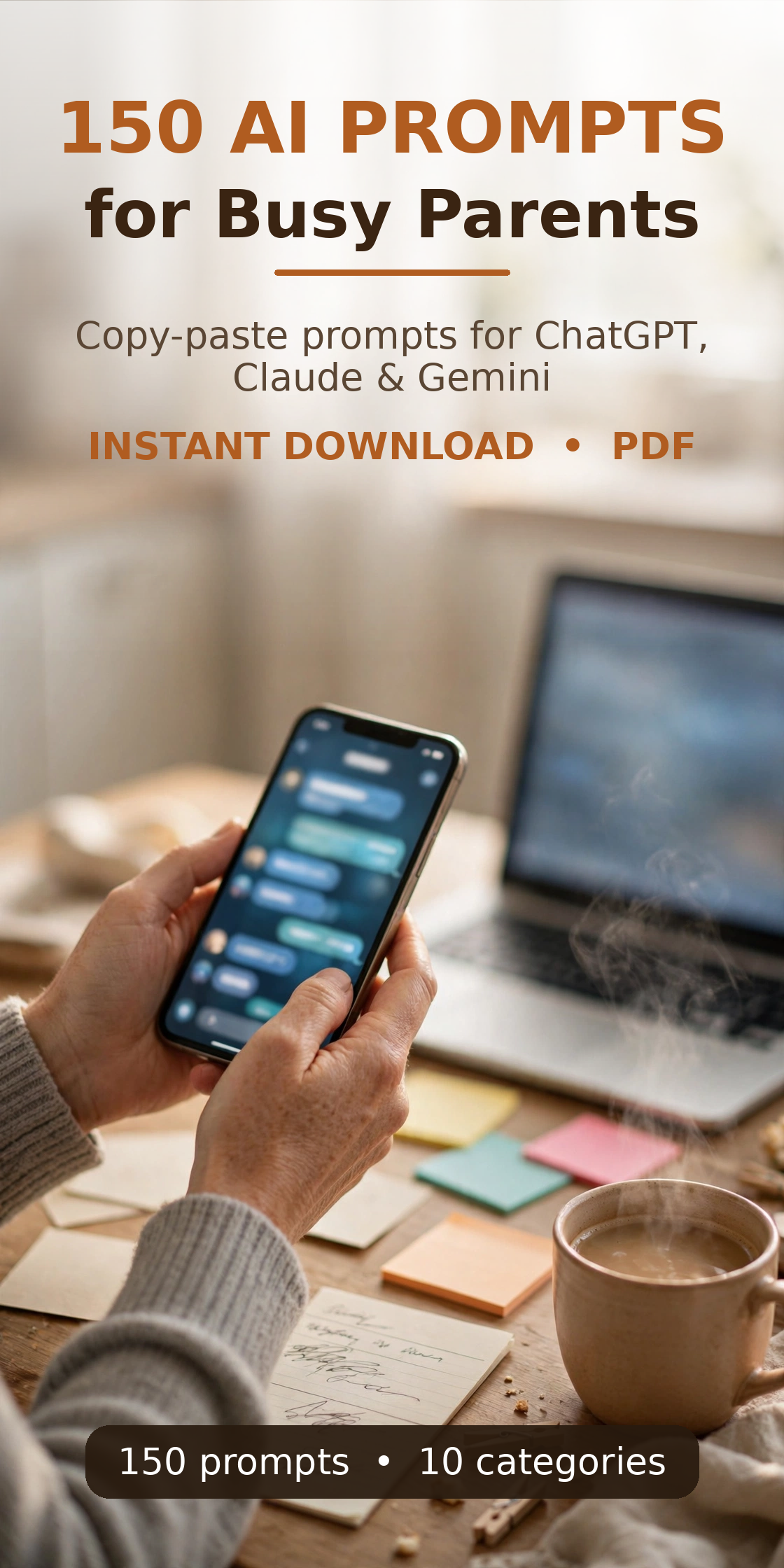 150 AI Prompts for Busy Parents — Copy-Paste Prompts for ChatGPT, Claude & Gemini