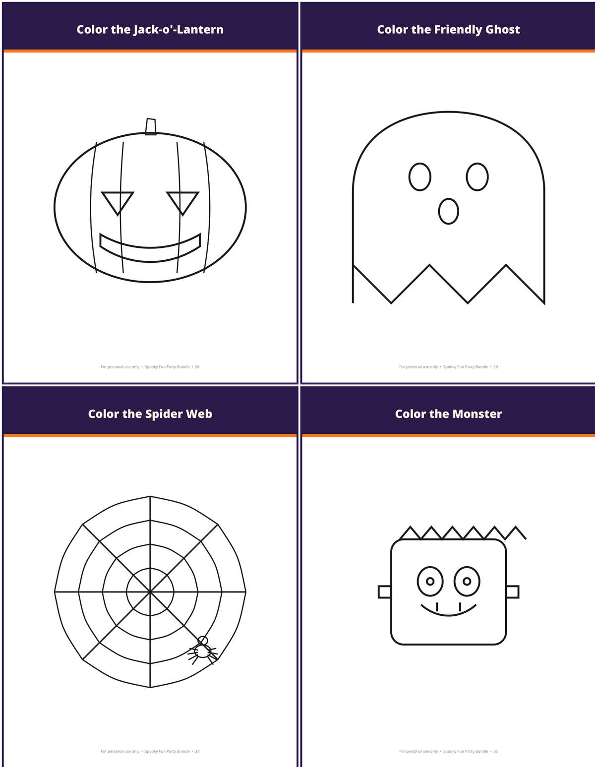 Halloween Party Games Bundle — 16 Printable Halloween Games & Activities for Kids & Adults